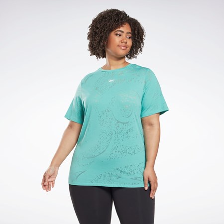 Reebok Burnout T-Shirt (Plus Size) Semi Classic Teal | AHJFE-7526