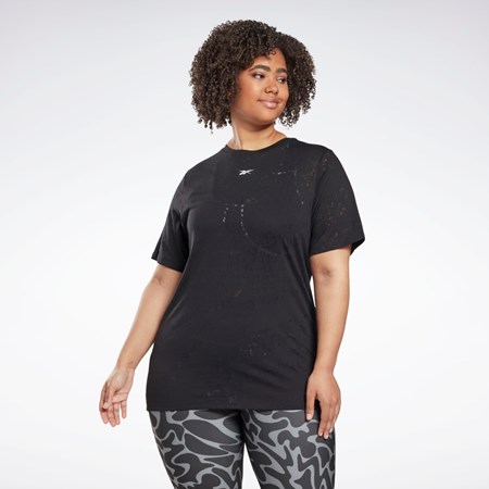 Reebok Burnout T-Shirt (Plus Size) Svarta | GKFCH-0179