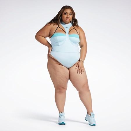 Reebok Cardi B Body Layer (Plus Size) Blå | VWDOS-3598