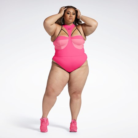 Reebok Cardi B Body Layer (Plus Size) Rosa Svarta | TIRAD-6425