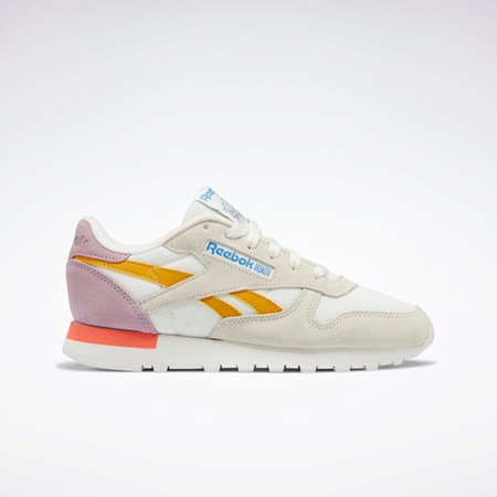 Reebok Classic Leather Shoes Chalk / Bright Ochre / Infused Lilac | BRLXP-7690