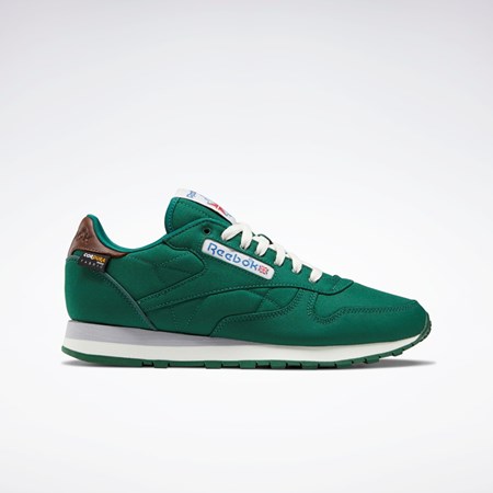 Reebok Classic Leather Shoes Mörkgröna Bruna | KYMSO-9185