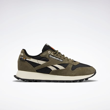 Reebok Classic Leather Shoes Svarta Gröna | IQPDE-3152