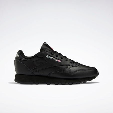 Reebok Classic Leather Shoes Svarta Svarta Grå | OUHIV-6518