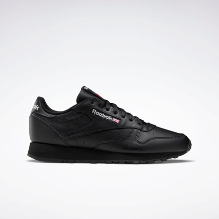 Reebok Classic Leather Shoes Svarta Svarta Grå | ZGFTE-1250