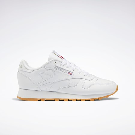 Reebok Classic Leather Shoes Vita Grå | KHTNO-4021