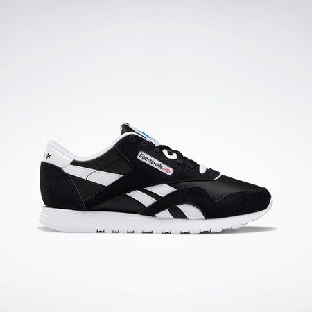 Reebok Classic Nylon Shoes Svarta Svarta Vita | SDNRO-2679