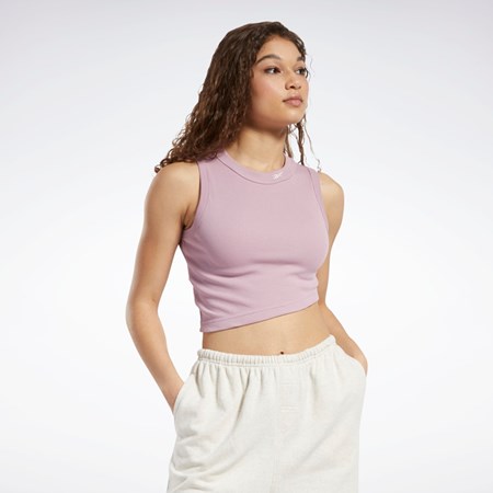 Reebok Classics Cropped Räfflad Tank Top Infused Lilac | NELPH-0634