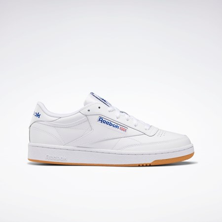 Reebok Club C 85 Shoes Vita Kungsblått | VUSAN-4237