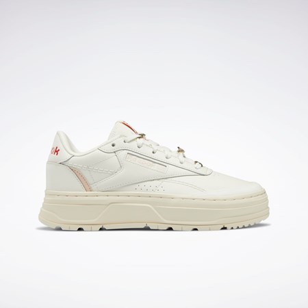 Reebok Club C Double GEO Shoes Chalk / Alabaster / Soft Ecru | ENRJH-3109