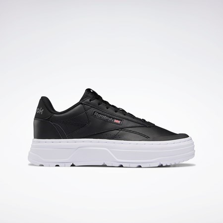 Reebok Club C Double GEO Shoes Svarta Svarta Vita | CSVAF-7384