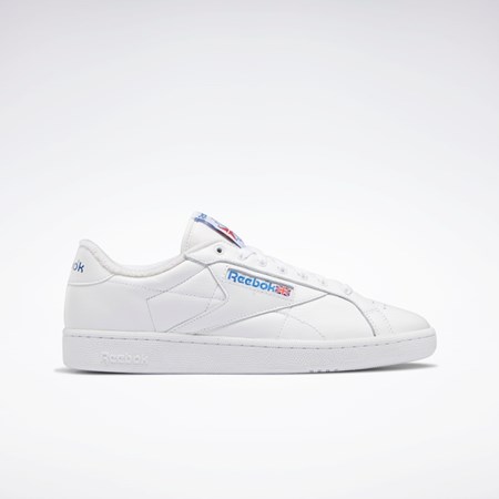 Reebok Club C Grounds Shoes Vita Blå Röda | DXIWN-6371