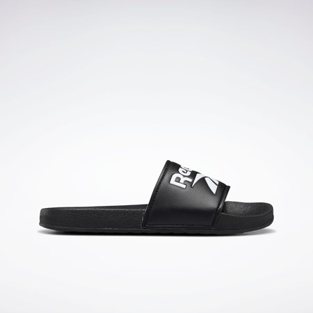 Reebok Fulgere Slides - Preschool Svarta Svarta Vita | PTXAZ-3698