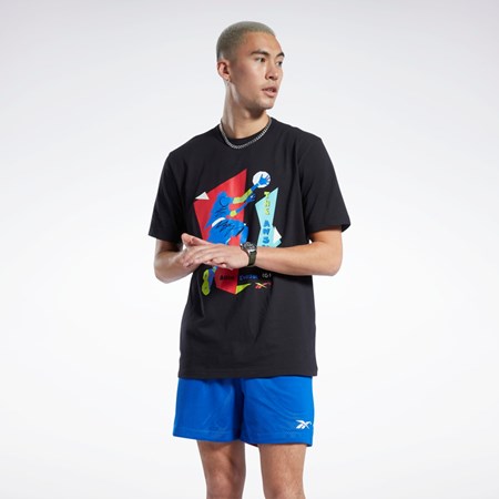 Reebok Iverson Layup Korta Sleeve T-Shirt Svarta | NHVQT-0297