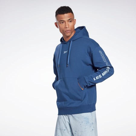 Reebok Les Mills® DreamBlend Bomull Hoodie Blå | JGBCI-7618