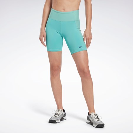 Reebok Les Mills® Räfflad Korta Leggings Semi Classic Teal | DNPLM-9305