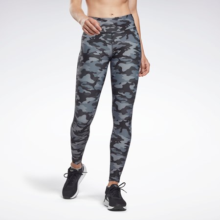 Reebok Lux Bold Camo Print Tights Svarta | WLUFH-6928