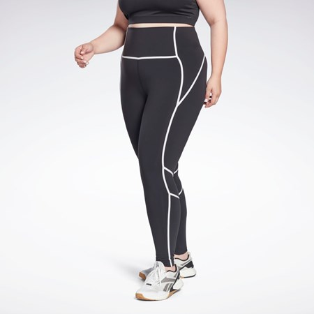 Reebok Lux High-Waisted Colorblock Tights (Plus Size) Svarta | YNXOL-2189