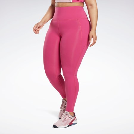 Reebok Lux High-Waisted Tights (Plus Size) Rosa | UWIST-2169