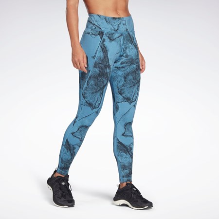 Reebok Lux Jacquard Leggings Blå | KJBUC-1476