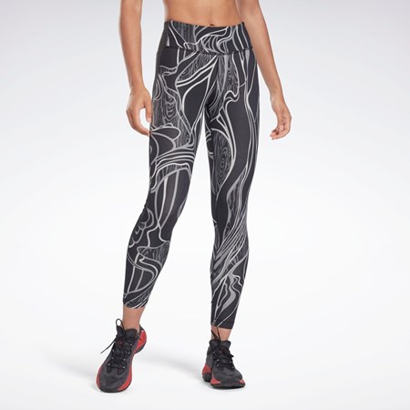 Reebok Lux Perform Mid-Rise Nature Grown Tights Svarta | LHBNV-9714