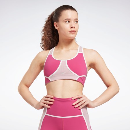 Reebok Lux Racer Vadderad Colorblocked Bra Rosa | DLPAH-9408