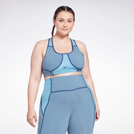 Reebok Lux Racer Vadderad Colorblocked Bra (Plus Size) Blå | EPTCU-9340