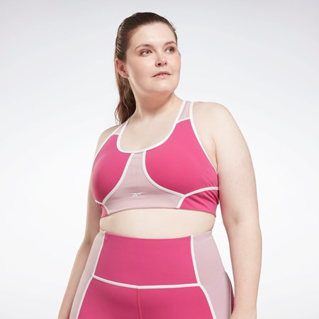 Reebok Lux Racer Vadderad Colorblocked Bra (Plus Size) Rosa | JDRFP-5948