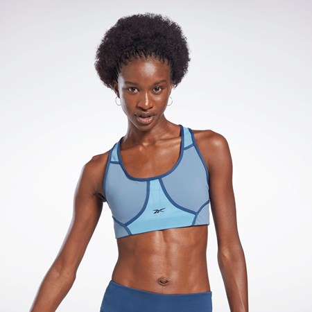 Reebok Lux Racer Vadderad Colorblocked Bra Blå | YTRMN-9803