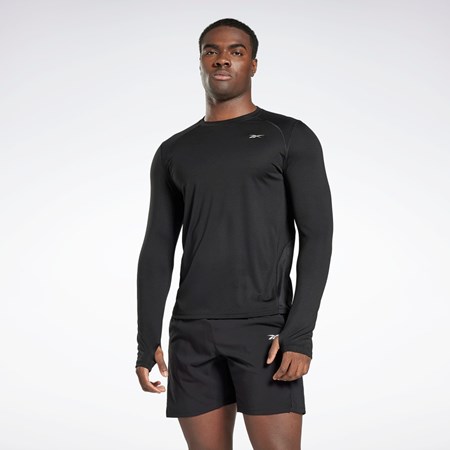 Reebok Löpar Long Sleeve T-Shirt Svarta | IEXMF-5971