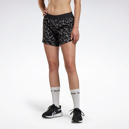 Reebok Löpar Printed Shorts Svarta | PFZRW-2805