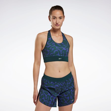 Reebok Löpar Printed Sports Bra Gröna | DTHNM-5843