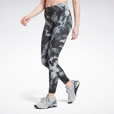 Reebok MYT Printed Leggings Svarta | PZVHU-5816