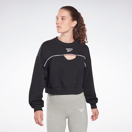 Reebok Piping Crewneck Sweatshirt Svarta | LEBVZ-9451