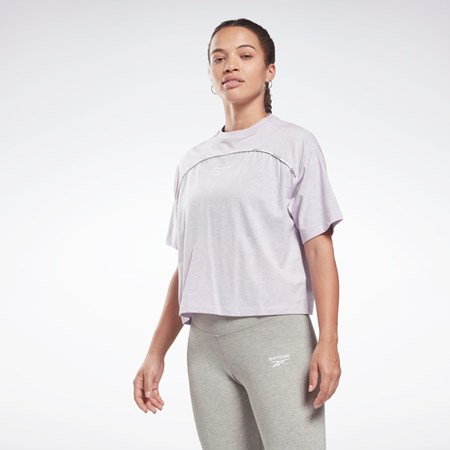 Reebok Piping T-Shirt Quartz Glow Mel | FLOZC-2590