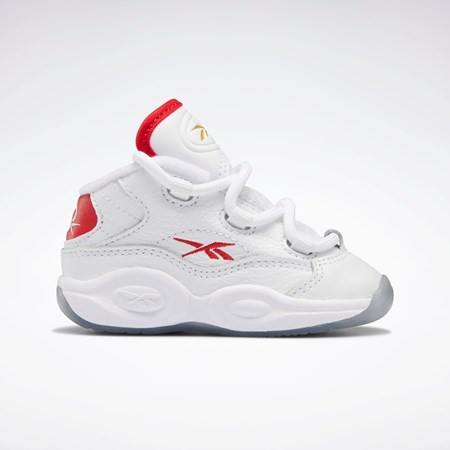 Reebok Question Mid Shoes - Toddler Vita Röda Vita | QLOTZ-3416