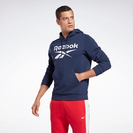 Reebok Reebok Identity Big Logo Hoodie Marinblå Vita | YGUMQ-1398