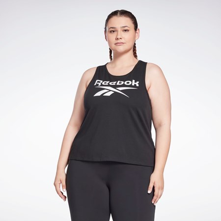 Reebok Reebok Identity Tank Top (Plus Size) Svarta | PENJA-5743