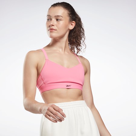 Reebok Reebok Lux Snörade Sports Bra Rosa | WFZBQ-7398