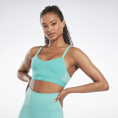 Reebok Reebok Lux Snörade Sports Bra Semi Classic Teal | AULKV-1098