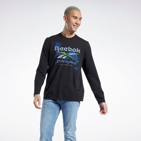 Reebok Tryck Series Pre-Season Long Sleeve T-Shirt Svarta | BNVGL-3564