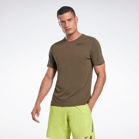 Reebok Tryck Speedwick Move T-Shirt Gröna | CGHTN-8703