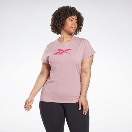 Reebok Tryck Vector T-Shirt (Plus Size) Infused Lilac | BYDUR-4782