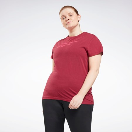 Reebok Tryck Vector T-Shirt (Plus Size) Punch Berry | XRHNO-2543