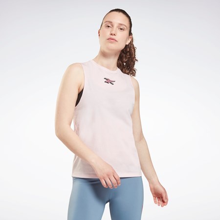 Reebok Tränings Essentials Muscle Tryck Tank Top Frost Berry | HODGA-9403