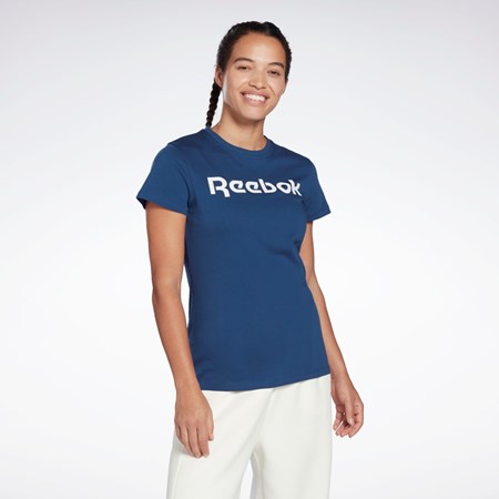 Reebok Tränings Essentials Tryck Tee Blå | YOJSW-3975