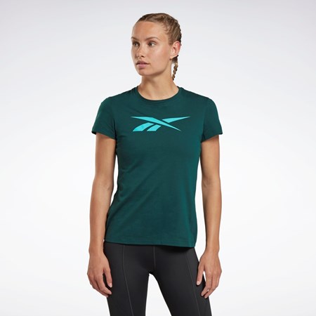 Reebok Tränings Essentials Vector Tryck Tee Gröna | BZMXQ-8756