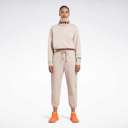 Reebok Victoria Beckham Cowl Neck Jumper Soft Ecru | OBLIM-8761