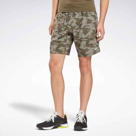 Reebok Workout Ready Camo Tryck Shorts Gröna | MFVWD-3496