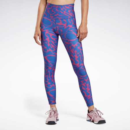 Reebok Workout Ready Printed Leggings Rosa | XBSVJ-2436